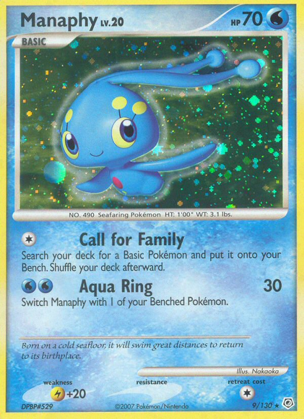 Diamond & Pearl Holo Manaphy #9/130